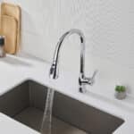 Rubinetto Monocomando Fontastock Cromo Acciaio inossidabile Ottone Ceramica Lega di Zinco Forma a C Alto - immagine 7