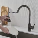 Rubinetto Monocomando Fontastock Grigio Acciaio inossidabile Ceramica Forma a C - immagine 8