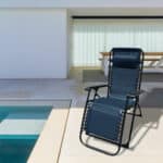 Marbueno Sedia a Sdraio Pieghevole in Acciaio con Cuscino Giardino e Piscina 90X66X108 cm Gravità Zero Blu Scuro 10011 - immagine 3