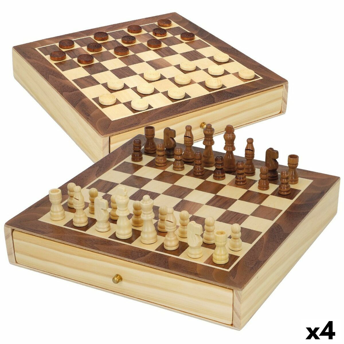 S8900434_P0_icon2.jpg Tabellone da Scacchi e Dama CB Games Legno Sertar (4 Unità) - immagine 1