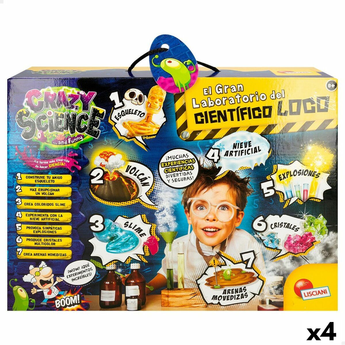 S8903175_P0_icon1.jpg Gioco di Scienza Lisciani Giochi El gran laboratorio del científico loco ES (4 Unità) - immagine 1