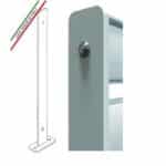 Piantana A Tassellare - Profilo 60x7mm - H 1255 mm - Per Recinzione Modulare Grigliato Classic