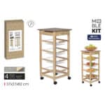 Carrello per Verdure MobleKit Marrone Grigio Legno Metallo 37 x 37 x 82 cm (2 Unità)X2 - immagine 2