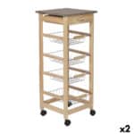 Carrello per Verdure MobleKit Marrone Grigio Legno Metallo 37 x 37 x 82 cm (2 Unità)X2