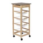 Carrello per Verdure MobleKit Marrone Grigio Legno Metallo 37 x 37 x 82 cm (2 Unità)X2 - immagine 3