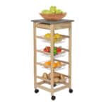 Carrello per Verdure MobleKit Marrone Grigio Legno Metallo 37 x 37 x 82 cm (2 Unità)X2 - immagine 4