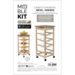 Carrello per Verdure MobleKit Marrone Grigio Legno Metallo 37 x 37 x 82 cm (2 Unità)X2 - immagine 5