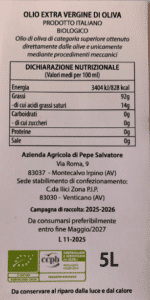 Olio Extravergine BIO Qualità Premium – Bag in Box 5L – 100% Italiano - immagine 5