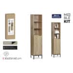 Scaffale da Bagno MobleKit Marrone 30 x 30 x 160 cm Legno Metallo - immagine 2