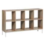 Scaffale MobleKit Bianco Marrone Legno Metallo 118 x 29 x 72 cm