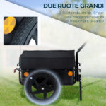 Rimorchio per Bicicletta Porta Oggetti in Acciaio 144×59×80cm - immagine 6