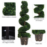Piante Finte da Interno di Bosso a Spirale 120cm, Pianta Artificiale da Interno ed Esterni con Vaso Incluso, Pianta Finta per Decorazione Casa, Ufficio, Soggiorno, Giardino, Verde - immagine 4