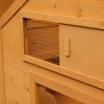 Pollaio Gabbia Ovaiole per Galline da Giardino con 2 Cassetti, Nido e Tetto da Esterno Impermeabile in Legno, 150x1x96,5 cm - immagine 9