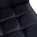 Sedia da Ufficio Ergonomica in pelle PU Nero, Sedia da Studio con 5 Ruote Girevoli, Imbottitura e Altezza Regolabile, 52,5x54x84-99cm - immagine 7
