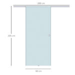 Porte Scorrevoli in Vetro Satinato da Interni con Binario B3 in Alluminio per Bagno Cucina Studio 205x90x0,8cm - immagine 3