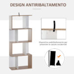 Libreria di Design Scaffale Ufficio Legno Moderna 4 Ripiani 60×24×148cm - immagine 5