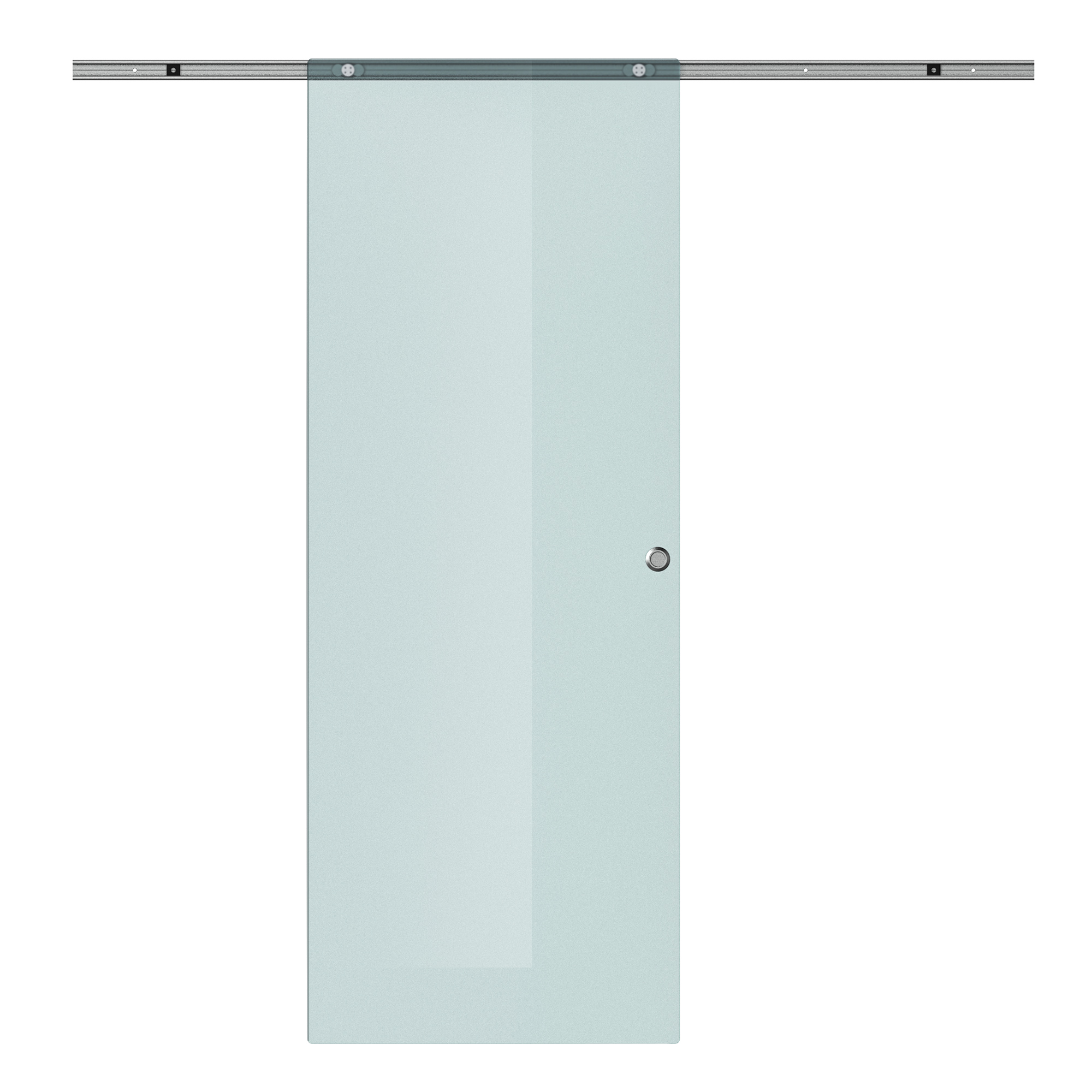 7vw98a17f95e7732c.jpg Porta Scorrevole in Vetro Smerigliato con Binario in Alluminio per Bagno Cucina Studio Vetro 205cm - immagine 1