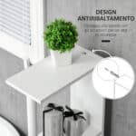 Colonna Bagno con 2 Ripiani e 2 Armadietti, Mobile Alto Salvaspazio 15,2x29,8x118 cm, Bianco - immagine 6