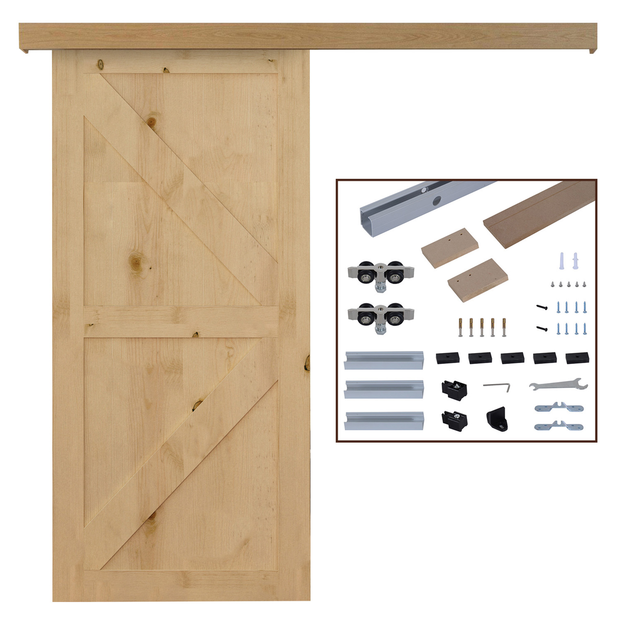 87ge5718e64d159c5.jpg Binario con Kit di Accessori per Porte Scorrevoli in Stile Rustico in Legno - immagine 1