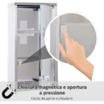 Armadietto Porta Medicinali, Pronto Soccorso Cassetta Medicine in Acciaio Porta in Vetro e 2 Chiavi 48x25cm - immagine 4