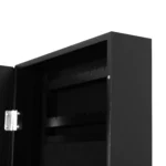 Armadio Portagioie con Specchio da Parete con Ganci e Ripiani in Legno - immagine 4
