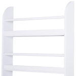 Libreria da Parete con 4 Ripiani in Legno Bianco Impermeabile, Carico Massimo 30kg (59cm x 12cm x 113cm) - immagine 9