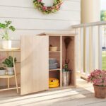 Casetta da Giardino in Legno di Abete con Tetto Impermeabile e 2 Mensole, 75x56x115 cm - immagine 7