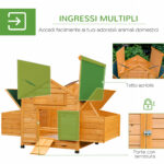 Pollaio Gabbia Ovaiole per Galline da Giardino con 2 Cassetti, Nido e Tetto da Esterno Impermeabile in Legno, 150x1x96,5 cm - immagine 5