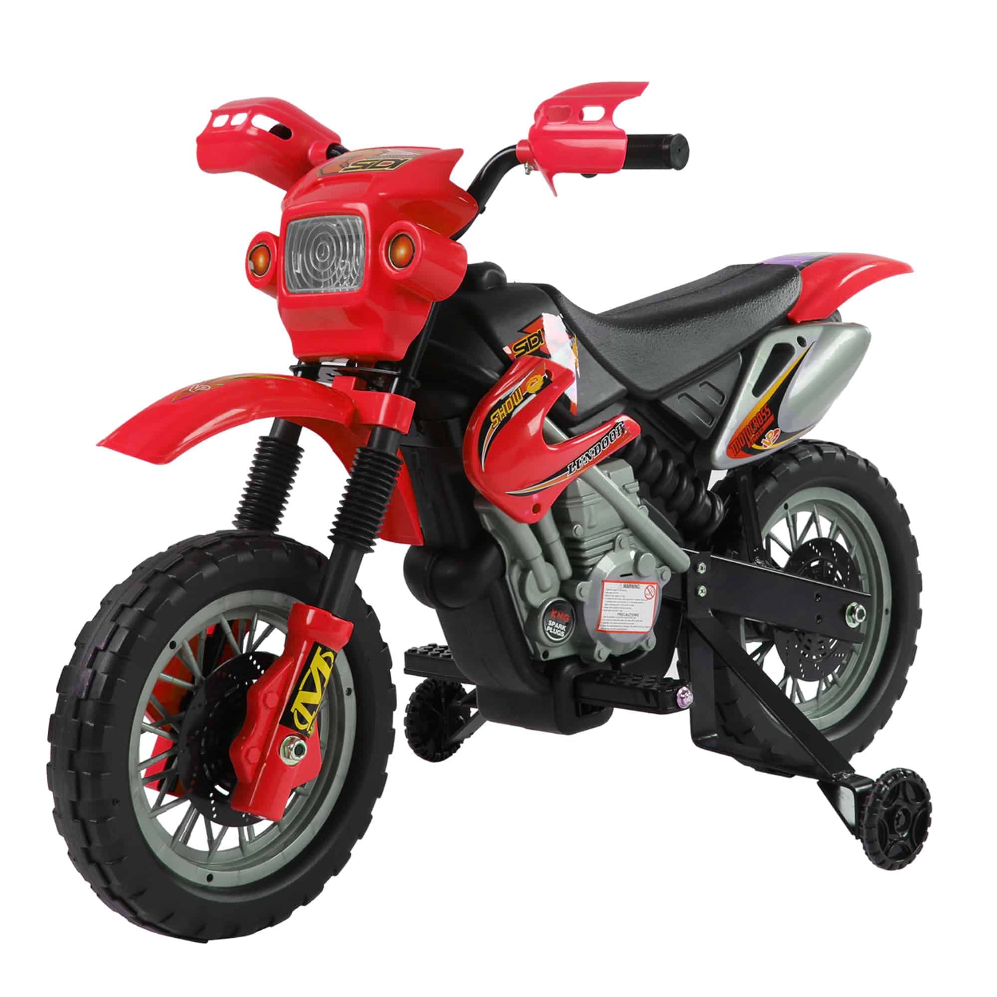 C7I4fd19aa1ad2b34.jpg Moto Elettrica per Bambini 3-6 Anni in Plastica PP con Ruote di Supporto, Fari e Musica, 102x53x66 cm, Rosso e Nero - immagine 1