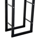 Porta legna per Camino Ferro per interni, esterno e casa, Struttura in tubi, 60x25x1cm, Nero | Aosom Italy - immagine 5