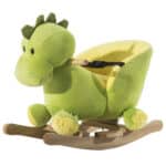 Cavallo a Dondolo per Bambini in Legno Dinosauro, Cavalluccio per Bambini, 60x33x45cm, Verde