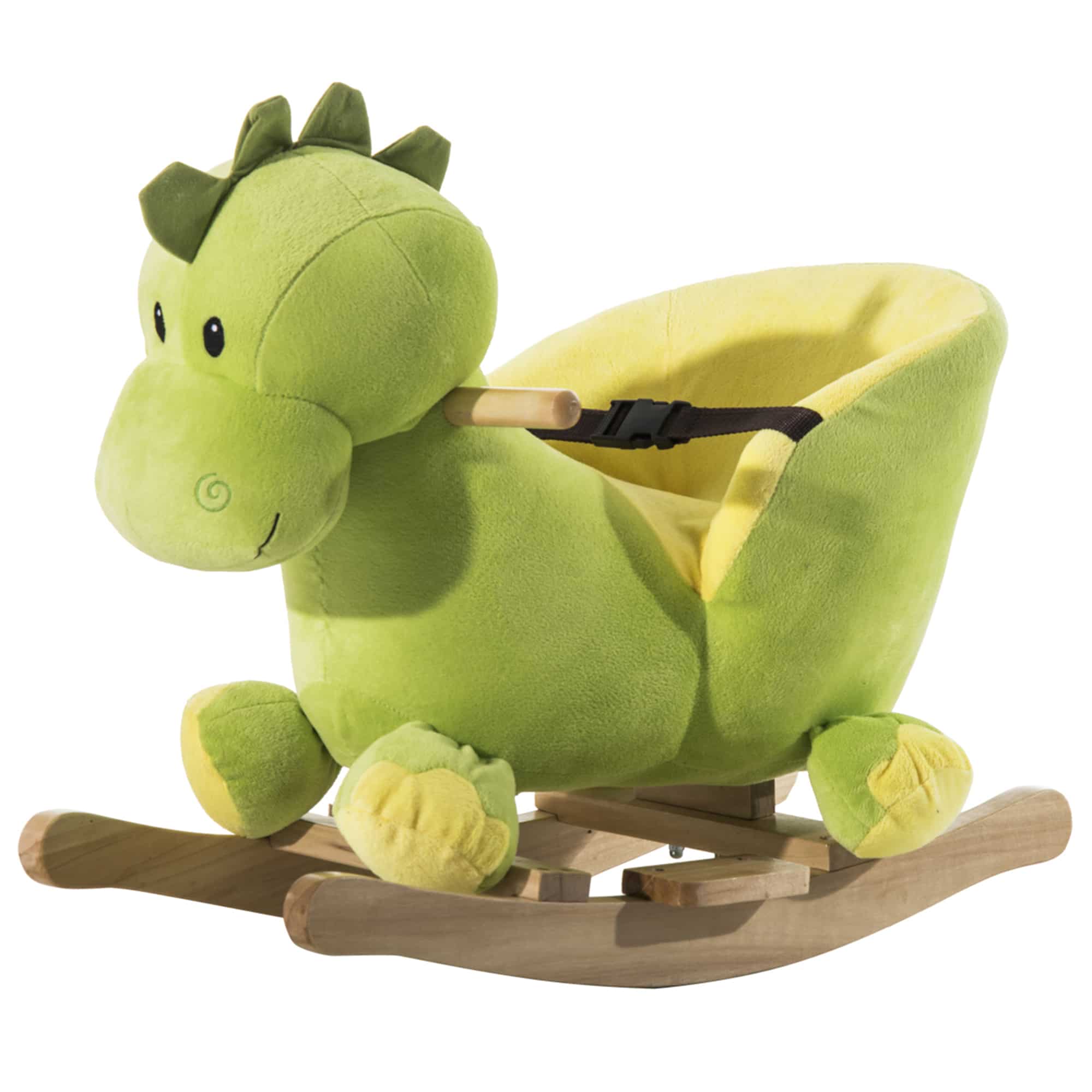 Cbmd6c19b68ce37d1.jpg Cavallo a Dondolo per Bambini in Legno Dinosauro, Cavalluccio per Bambini, 60x33x45cm, Verde - immagine 1