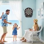 Bersaglio Freccette con 6 Freccette, Alimentatore, 4 Display LED e 27 Giochi, in ABS e PP, 44x51,5x3,2 cm, Nero - immagine 7