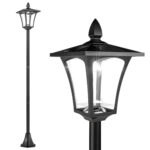 Lampada da Giardino a LED a Energia Solare Impermeabile IP44, 18x18x160 cm, Nero
