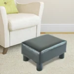 Poggiapiedi Rettangolare Rivestito in Ecopelle, 40x30x24 cm, Max, 1kg - immagine 4