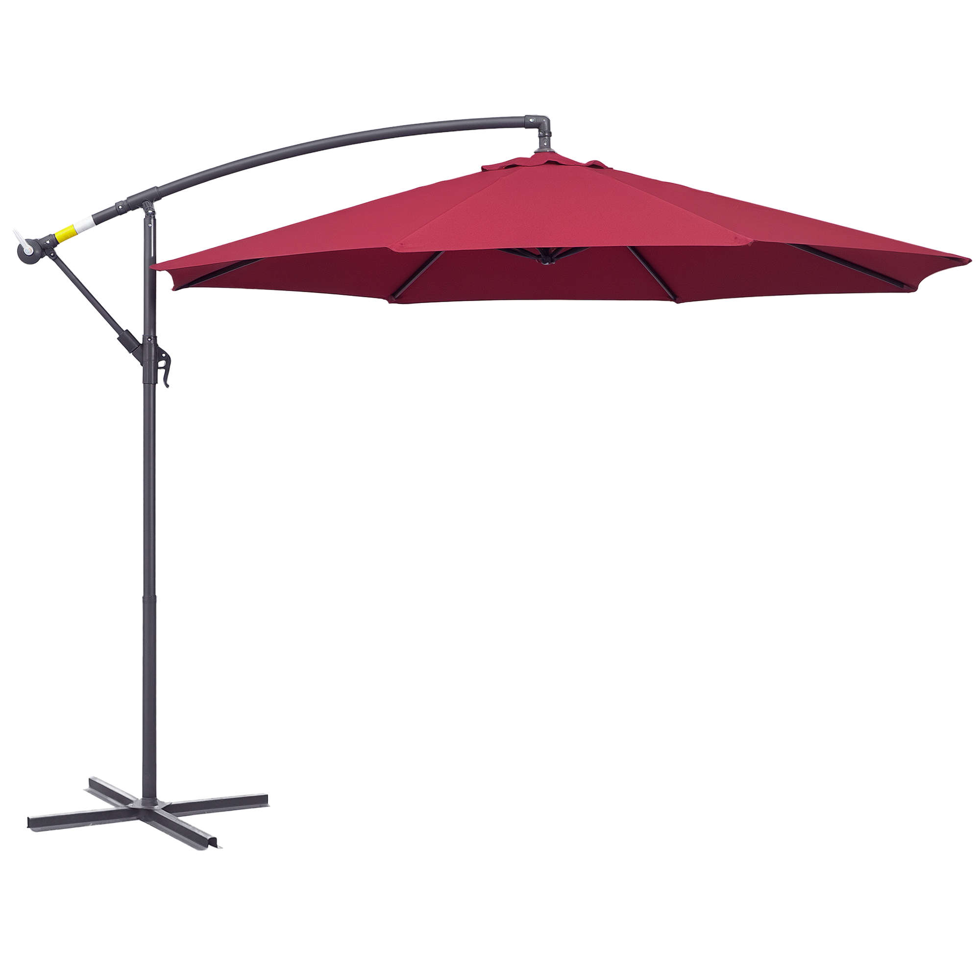 EI9555197d99ba5ca.png Ombrellone da Giardino 3x2,5 m a Braccio Inclinabile con Manovella, Rosso Scuro - immagine 1
