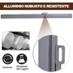 Tenda da Sole Laterale e Avvolgibile (3x1,6m) in Alluminio e Poliestere Imperemabile Anti-UV, per Vento/Privacy - immagine 6
