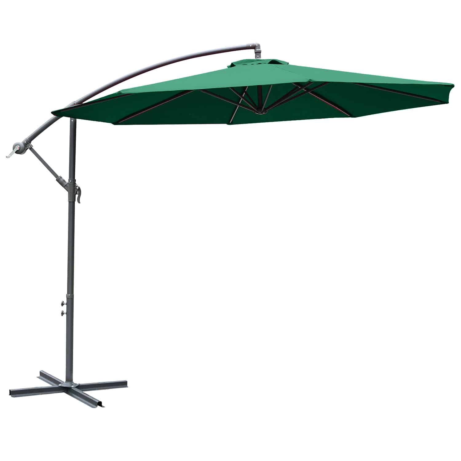 H3Rd9f194967b2489.jpg Ombrellone da Giardino 3x2,5 m, Inclinabile con Base a Croce e Manovella, in Acciaio e Poliestere - immagine 1