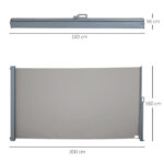 Tenda da Sole Laterale e Avvolgibile (3x1,6m) in Alluminio e Poliestere Imperemabile Anti-UV, per Vento/Privacy - immagine 3