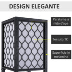 Lampada da Terra 2 in 1 Salvaspazio con 3 Ripiani, Lampada Moderna da Salotto, Soggiorno e Ufficio, Attacco E27, 26 x 26 x 160 cm, Nero Bianco - immagine 4