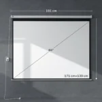 Telo Proiettore 84" Formato 4:3 con Telecomando, in Tessuto Plastico e Metallo, 171x130 cm, Bianco - immagine 6