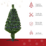 90cm albero di natale artificiale con luci e fibre ottiche, 90 Folti Rami in PVC, Decorazione di Natale con 4 Colori, Verde | Aosom Italy - immagine 7