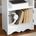 Mobiletto da terra e un Armadietto 2 Ripiani Anta in MDF Bianco Bagno MDF 40L x 23P x 80A cm Bianco - immagine 9
