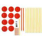 Set Agility Dog 3 Esercizi: Slalom, Ostacoli, Anello, per Addestramento Cani, Portatile, 2,5 kg, Giallo e Rosso - immagine 4