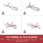 90cm Albero di Natale Artificiale con 12 luci LED a 3 colori, con 90 Rami in PVC e Fibra Ottica, Incluso trasformatore | Aosom Italy - immagine 5