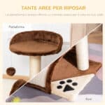 Albero Tiragraffi per Gatti per Gioco e Relax 36x36x44 cm Marrone - immagine 6