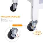 Carrello da Cucina Classico con Cassetti e Ruote in Legno Salvaspazio 89x40x84cm - immagine 5