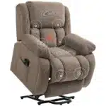 Poltrona Alzapersona Massaggiante e Reclinabile con 2 Tasche e Telecomando, 93x104x105 cm, Marrone Chiaro - immagine 8