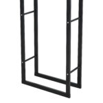 Porta legna per Camino in metallo, Scaffale per legna da ardere, per interno e esterno, 60 × 25 × 150cm, Nero| Aosom Italy - immagine 9