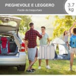 Lettino Prendisole Pieghevole con Schienale Reclinabile e Cuscino, 182x56x24,5cm - immagine 6